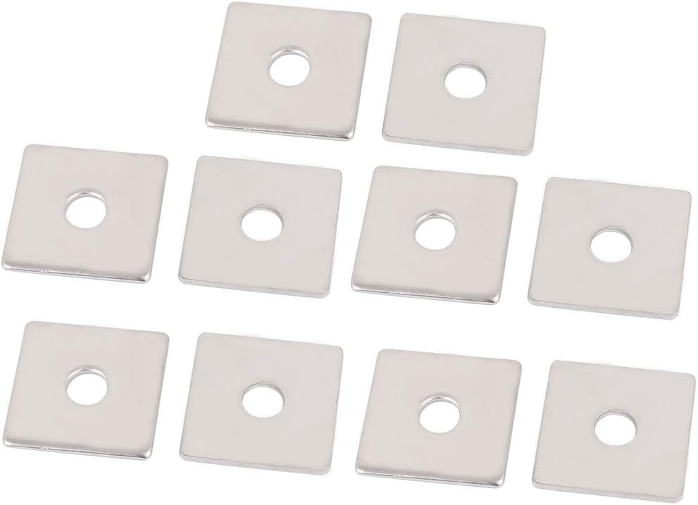 M5 x 20mm Square Stainless Steel Flat Repair Plate Silver Tone 10pcs