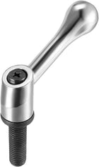 M12 x 40mm Handle Adjustable Clamping Lever Thread Push Button Ratchet Male Threaded Stud Knobs Locking Rotating Screw Handles Quick Release Bolt Silver Tone