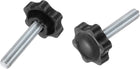 2Pcs 3/8"-16 Star Knobs, 1.9" Threaded Stud Plastic Male Clamping Knob Screw Hand Tightening Replacement Knob for Industrial Furniture Tools Jigs Clamps, Black