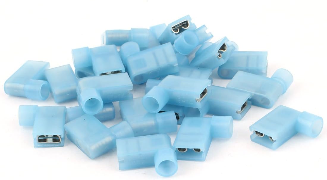 25Pcs 6.3mm Right Angle L Style Insulated Crimp Terminal Connector