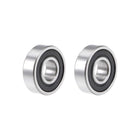 R4-2RS Deep Groove Ball Bearing 1/4"x5/8"x0.196" Double Sealed Carbon Steel Bearings 2-Pack