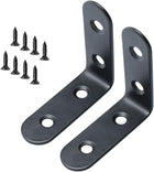 2pcs Angle Bracket Stainless Steel 50x50mm Corner Connection Fastener L Shaped Right Angle Bracket Protector Shelves Support with Screws for Furniture