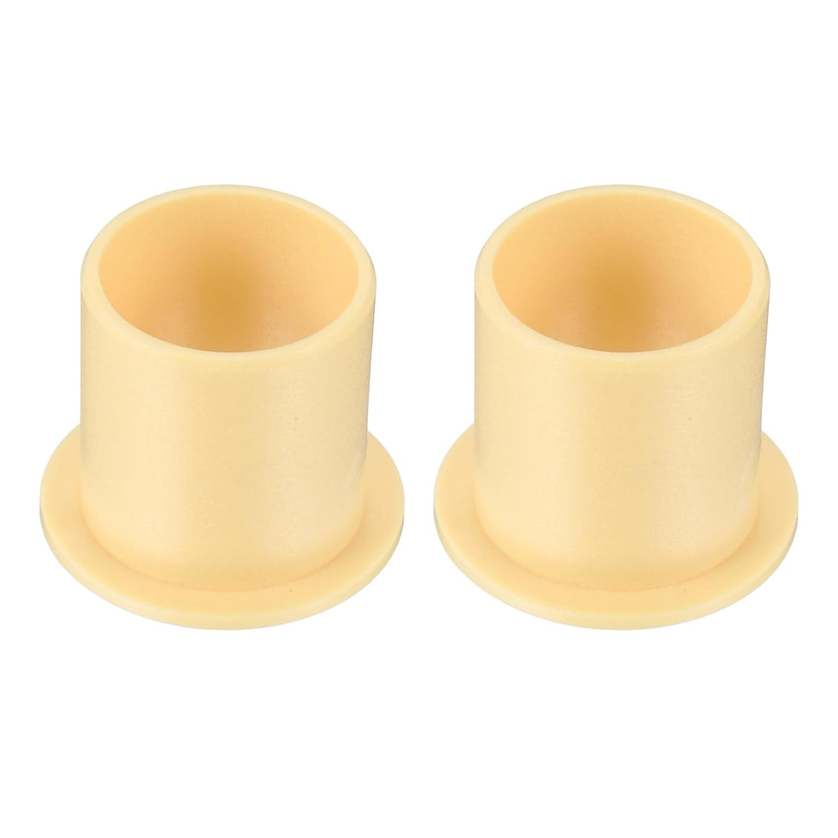 2Pcs Flanged Sleeve Bearing, Plastic Bushing ID 20mm x OD 23mm x Length 25mm POM Bushing, Yellow