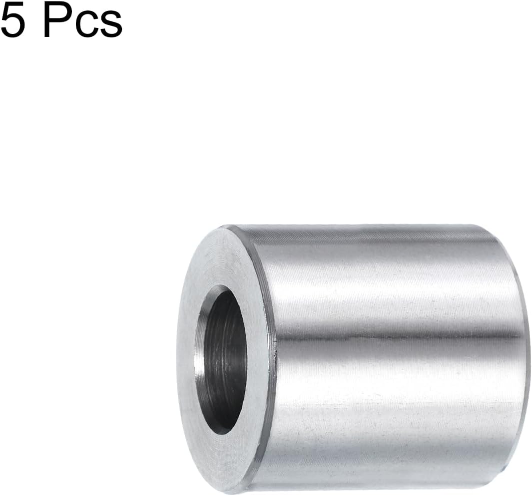 5 Pcs Edelstahl-Spacer 5/8" Durchmesser x 7/8" OD x 1/4" Länge Schraubenbuchse Einfache Oberfläche Rundes Metall-Spacer für 5/8" Schrauben, Bolzen und Stäbe