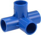 4-Way Elbow PVC Pipe Fitting Furniture Grade 20mm Size Tee Corner Fittings Blue 5Pcs