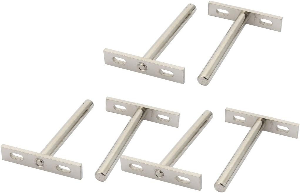Soporte para estantes flotantes de acero laminado en frío, con longitud de 4 pulgadas y diámetro de 10 mm. Contiene 6 unidades.