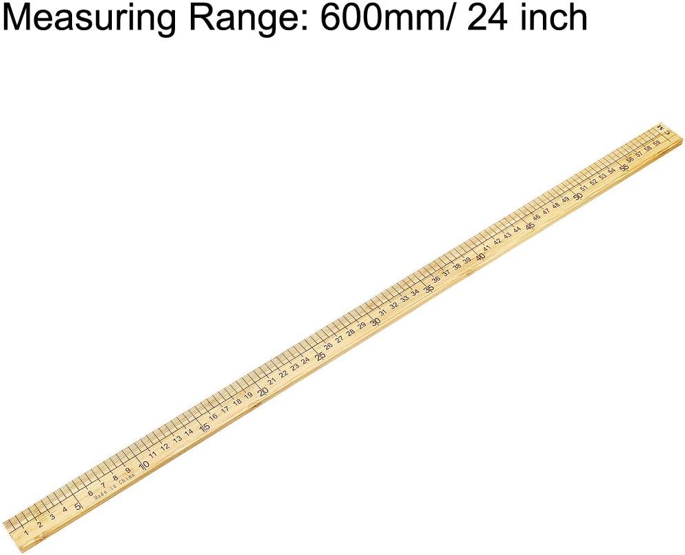 Straight Ruler 600mm 24 Inch Metric Measuring Tool Bamboo Ruler