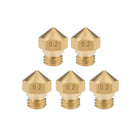 0.2mm 3D Printer Nozzle Head M7 Thread Replacement Brass 5pcs