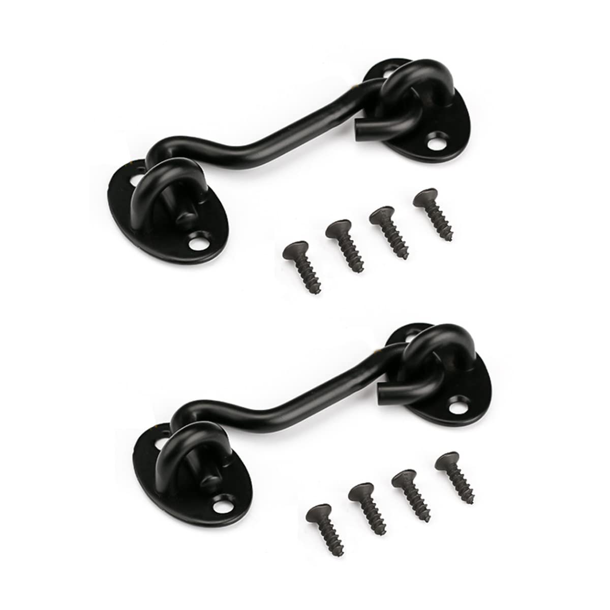 3“-Privacy-Haken und Augenklappe für Scheunentore, Schwarz (3 INCH – 2 Stück)
