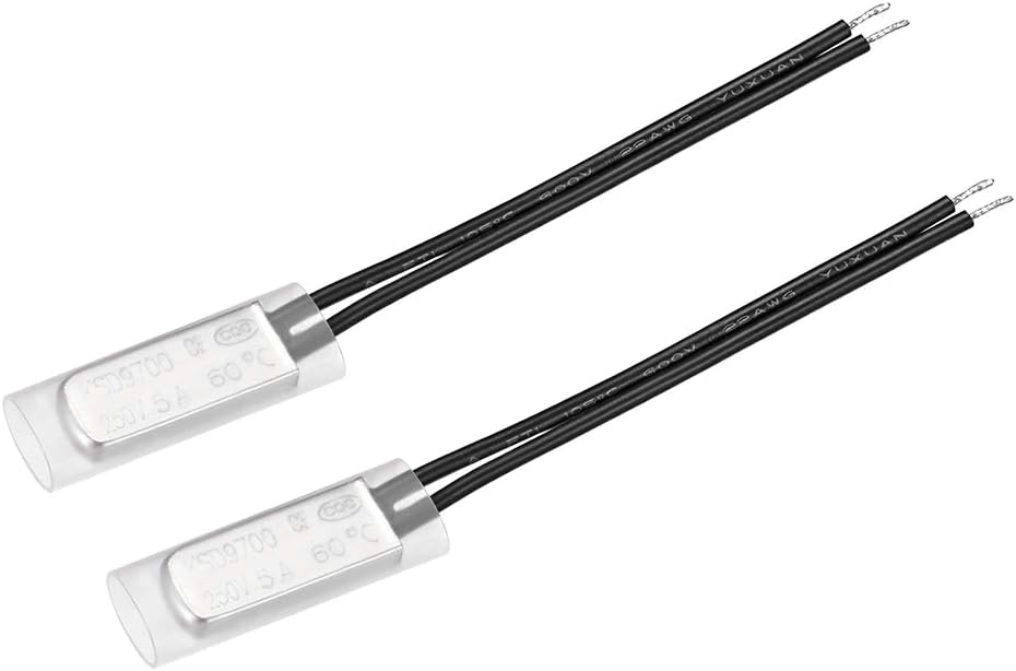 KSD9700 Thermostat, 60℃ Normally Close Temperature Switch Thermal Switch, N.C 5A Temperature Controller 2pcs