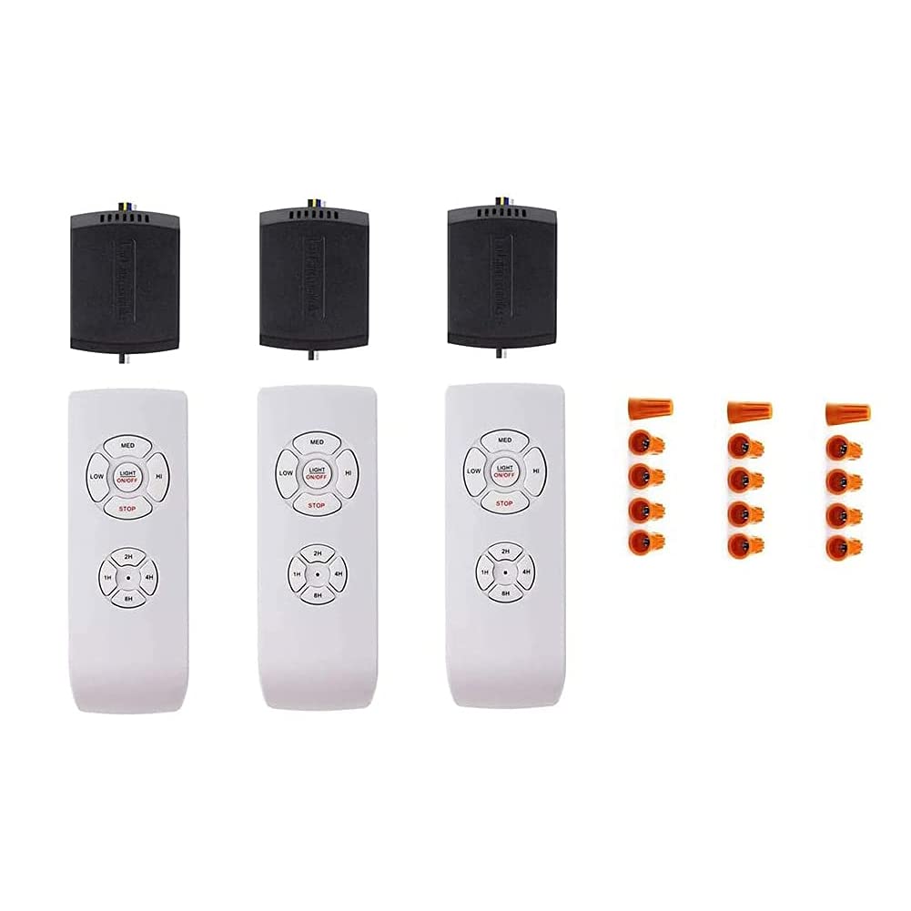 3-packs Universal Small Size Ceiling Fan Remote Control Kit, Mini Wireless Remote Control og Receiver Kits for Ceiling Fan Lamp