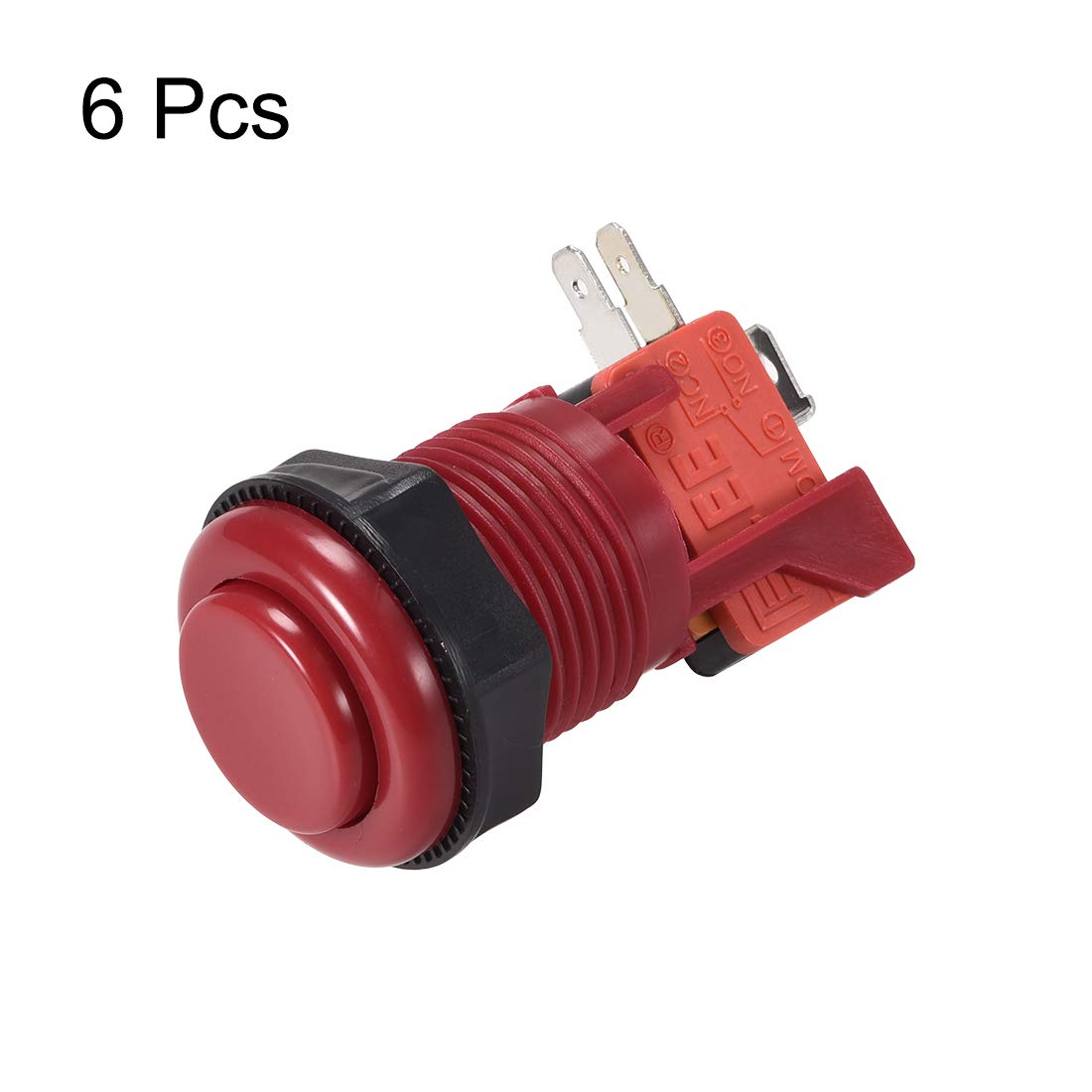 27mm Gaură de Montare Buton de Apăsat Temporar Joc pentru Jocuri Video de Arcade Negru 6 buc
