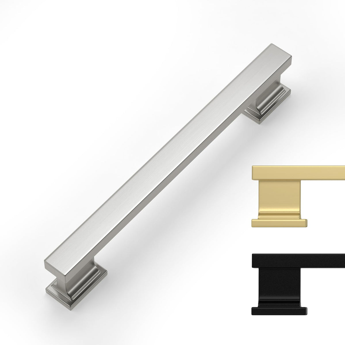 LinkMejor Brushed Gold Cabinet Pulls Kitchen Handles, 10 Pack, 3-3/4 Inch