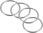 201 Stainless Steel O Ring 60mm(2.36") Outer Diameter 4mm Thickness Strapping Welded Round Rings 4pcs