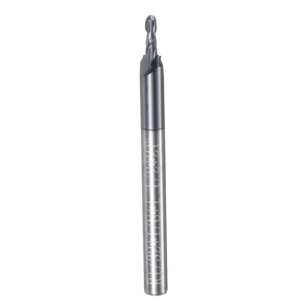 Ball Nose End Mill CNC Router Bit, 1/32" Radius 1/8" Shank Solid Carbide AlTiN Coated Upcut Spiral 2 Flutes Cutter Milling Tool, 1/16" Dia 1-1/2" Total Length