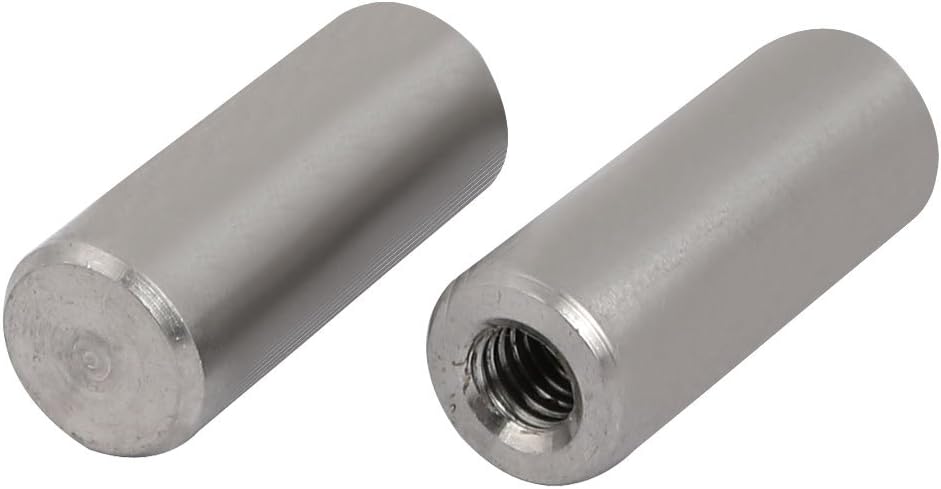 304 Stainless Steel M6 Female Thread 12mm x 30mm Cylindrical Dowel Pin 2pcs