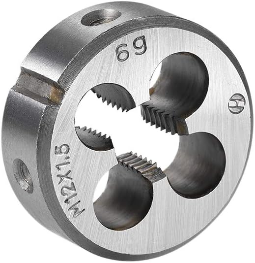 M12 x 1.5 Metric Round Die, Machine Thread Right Hand Threading Die, Alloy Steel Screw Thread Cutting Die