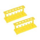 Test Tube Holder Rack 6 Wells 6 Pins for 18-21mm Tubes Yellow 2Pcs