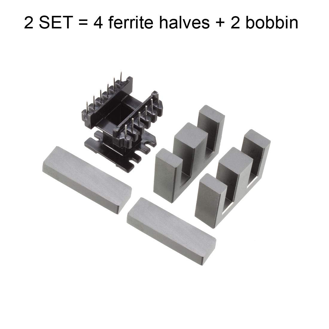 2 Sets EI40 6 med 6pin Transformer Bobbin PC40 Ferrit Kerne
