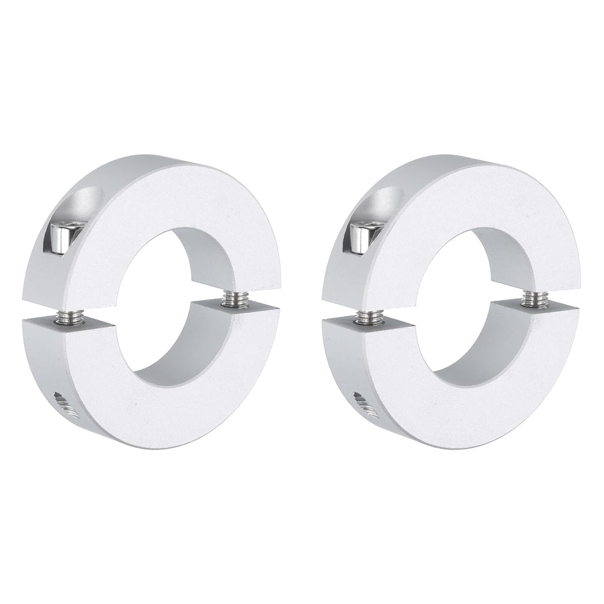 2pcs Double Split Clamp-On Shaft Collar for 32mm Shaft, Two-Piece Clamping Collar, 60mm OD, 15mm Thickness, Aluminum Alloy Set Screw Split Collar