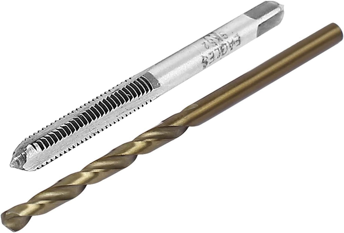 M4x0.7mm Metric Hand & 3.3mm Twist Drill Bit,Straight 3 Flutes Hand Tap HSS Cobalt Metric Spiral Drilling Rotary Tool 18 Pcs