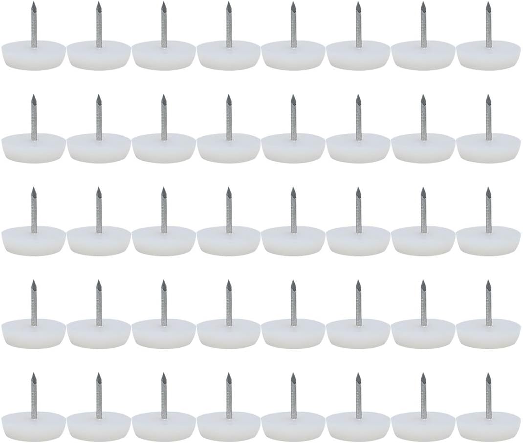 Round Metallic Pin Domed Nails for Furniture 40 Pcs White