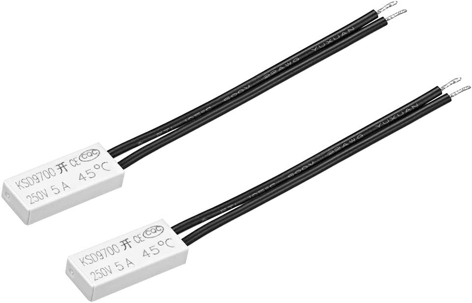 KSD9700 Thermostat, 45℃ Normally Open Temperature Switch, N.O 5A Thermal Switch Temperature Controller 2pcs