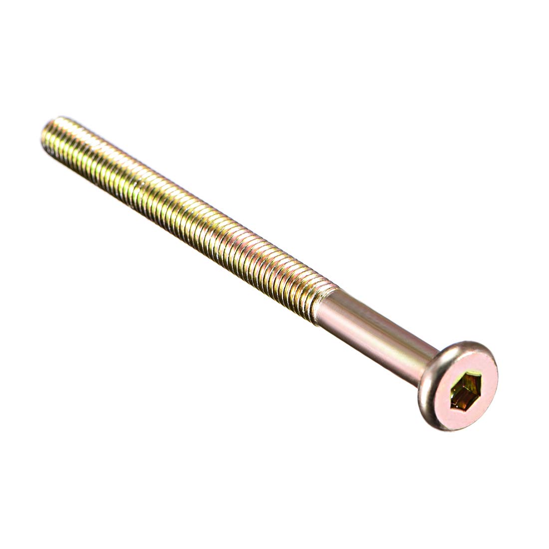 M6x80mm Furniture Bolt Hex Socket Drive Round Head Screw 58mm Thread Length Zinc Plated 5pcs