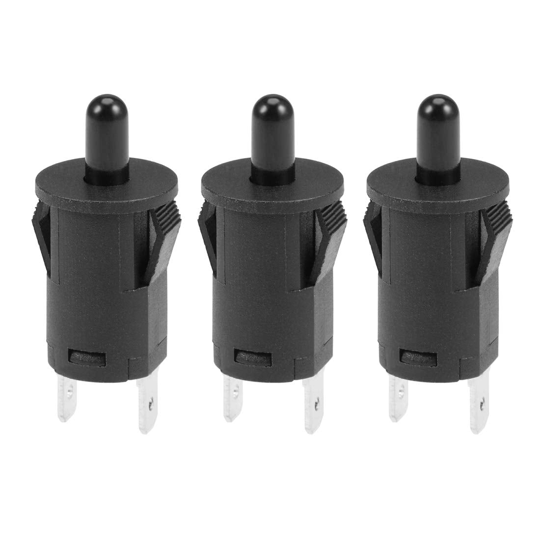 Refrigerator Door Light Switch 10mm Momentary Fridge Switch Normally Closed PB35 AC 250V 3A Black 3pcs