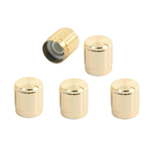 5 Pcs Gold Tone 6mm Insert Dia. 15x16.5mm Potentiometer Control Knobs