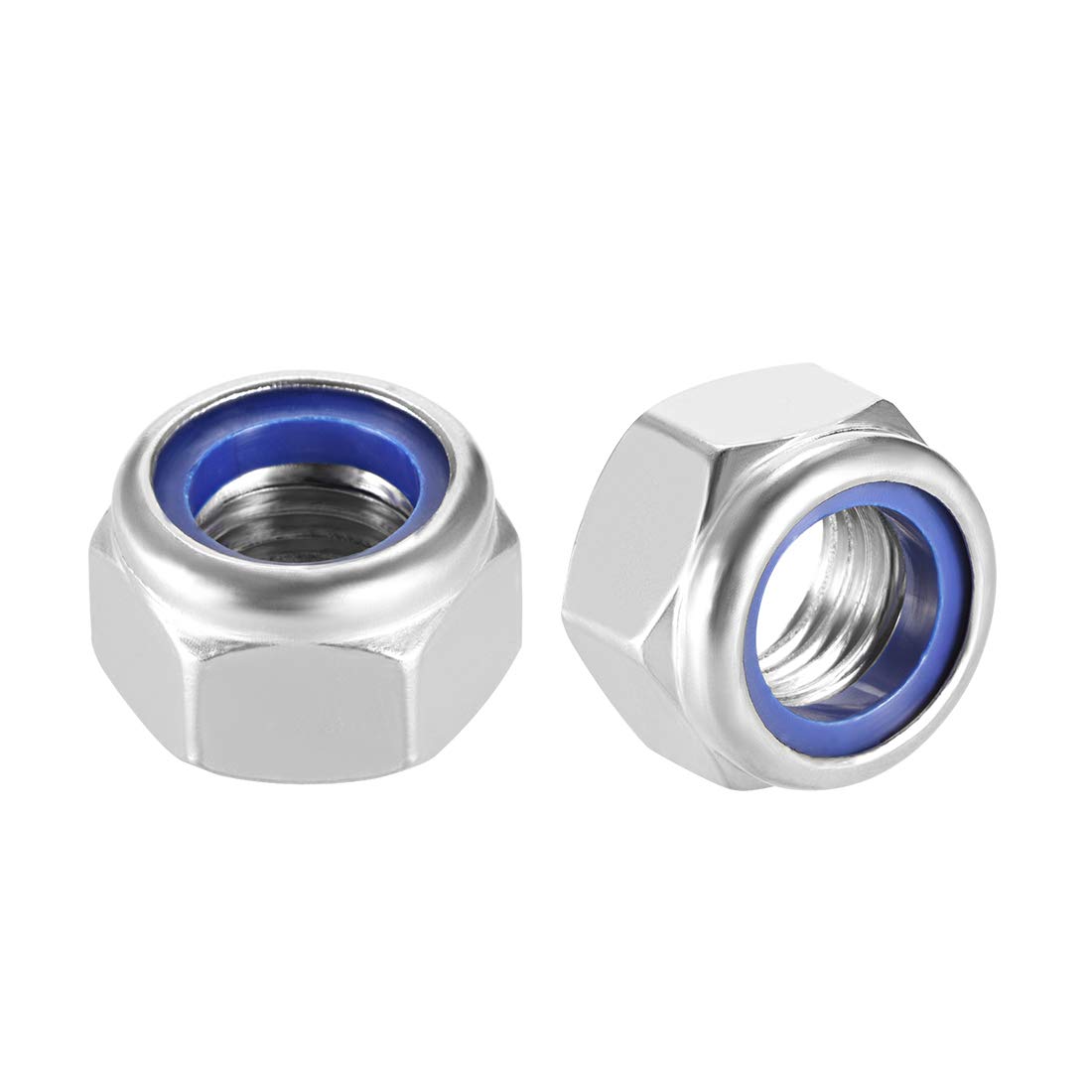 M20 x 2.5mm Nylon Insert Hex Lock Nuts, 304 Stainless Steel, Plain Finish, Pack of 1