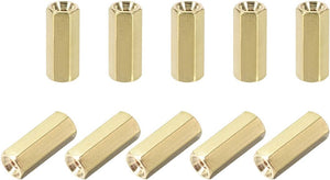 M2.5x12mm Female-Female Hex Brass PCB Motherboard Spacer Standoff for FPV Drone Quadcopter, Computer & Circuit Board 50pcs