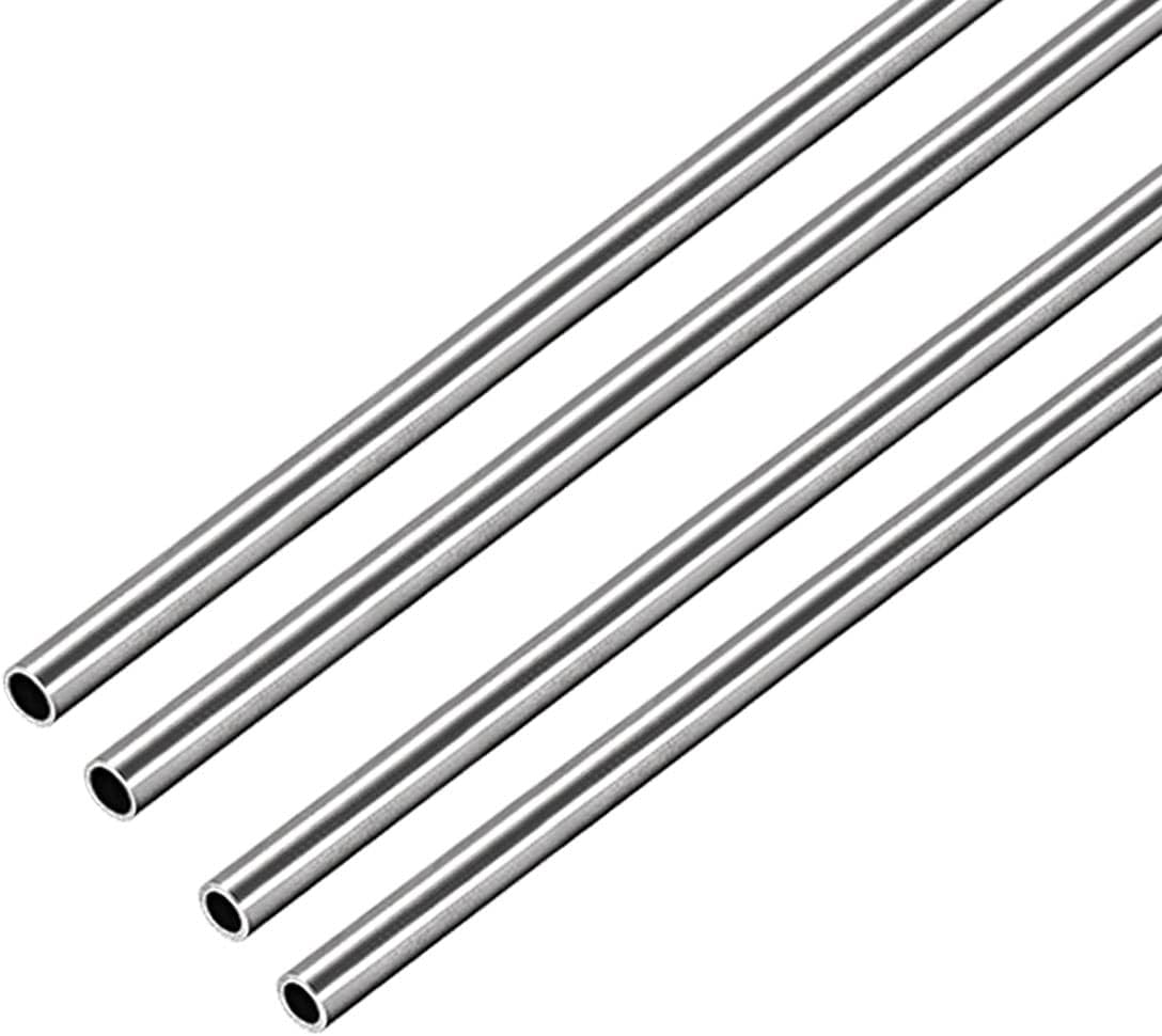 304 Stainless Steel Tube, 3mm OD 0.2mm/0.4mm Wall Thickness 250mm Length Pack of 4
