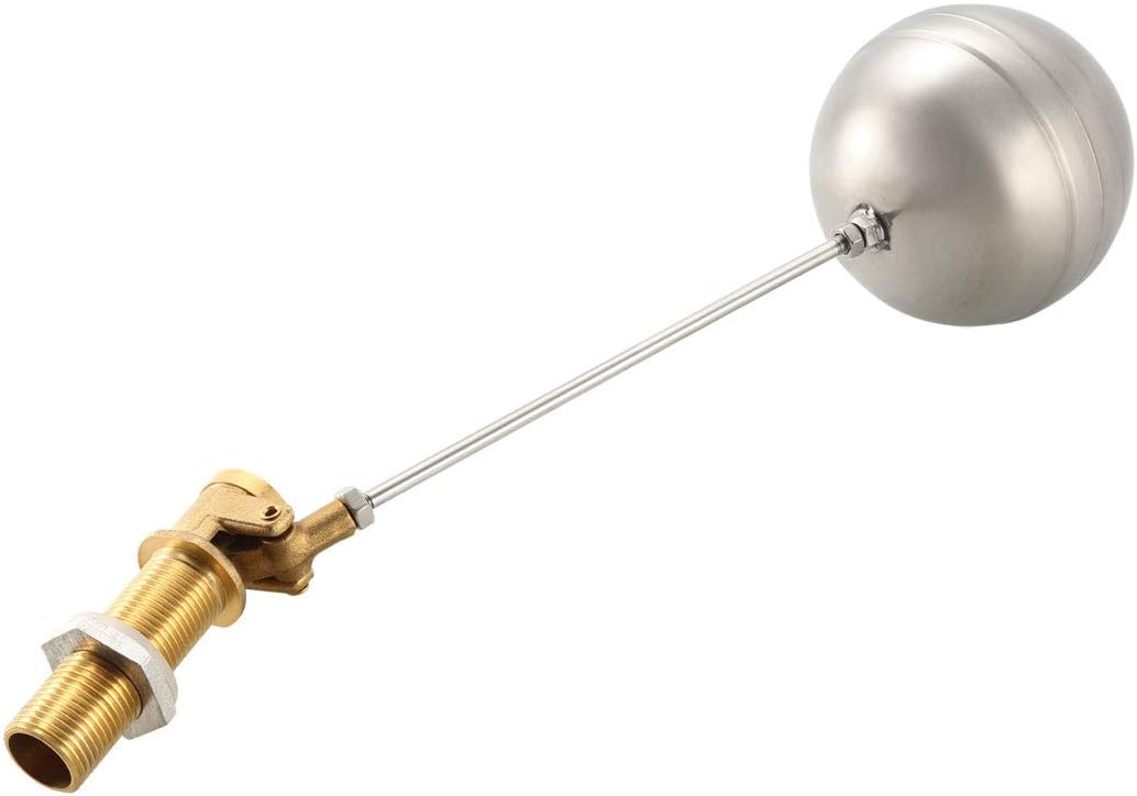 Water Float Valve G1/2 DN15 Automatic Float Ball Valve Sensor for Water Tank Pump 304 Stainless Steel 60mm Thread Length