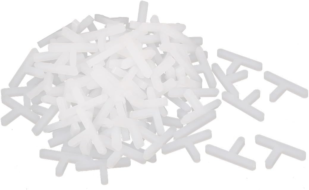 Wall Floor Tile Plastic T Type Spacers Tiling Tools 3mm White 100pcs