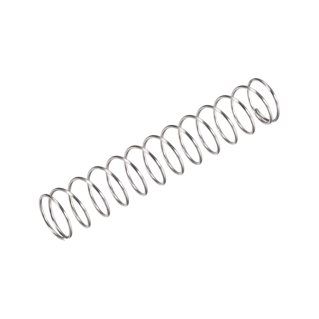 Compression Spring,304 Stainless Steel,15mm OD,1mm Wire Size,40mm Compressed Length,80mm Free Length,35N Load Capacity,Silver Tone,10pcs