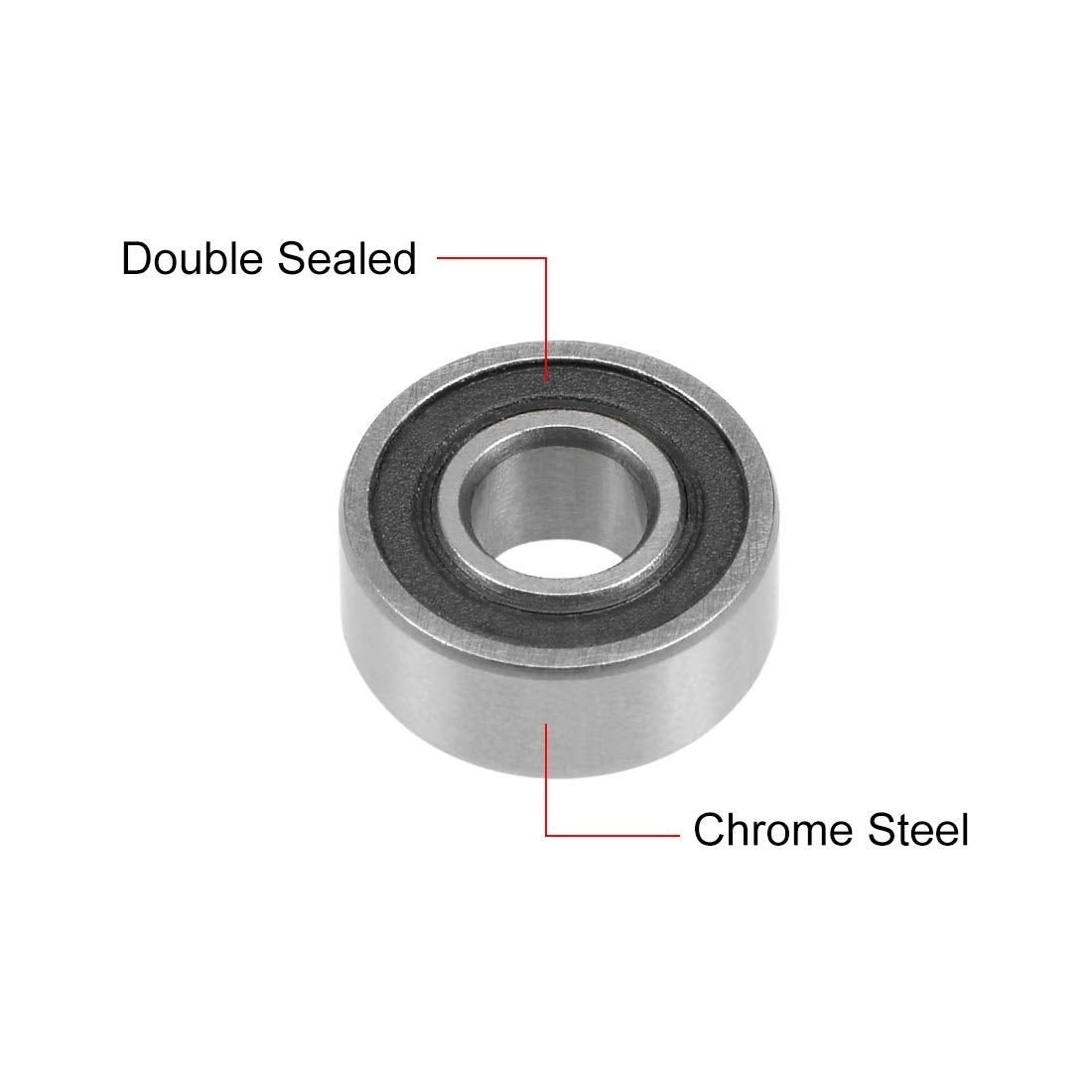 MR104-2RS Deep Groove Ball Bearing 4x10x4mm Double Sealed Chrome Steel Bearings 10-Pack