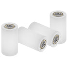 4Pcs Plastic Roller Wheel with Bearings, ID 3/8" (10mm) x OD 1-1/4″ (32mm) x Length 2-3/8"(60mm), Guiding Wheel Flat Belt Idler (White)