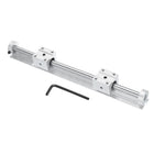 400mm Linear Motion Rail Shaft Slide Guide with 2pcs Anti-Collision Block Stopper, 2pcs SBR12UU Linear Bearing Slider Block for CNC Machine 3D Printer, Silver Tone