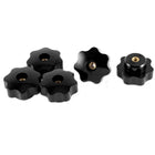 Plastic Head M6 Female Thread Screw On Clamping Nuts Knob Grip 5 Pcs