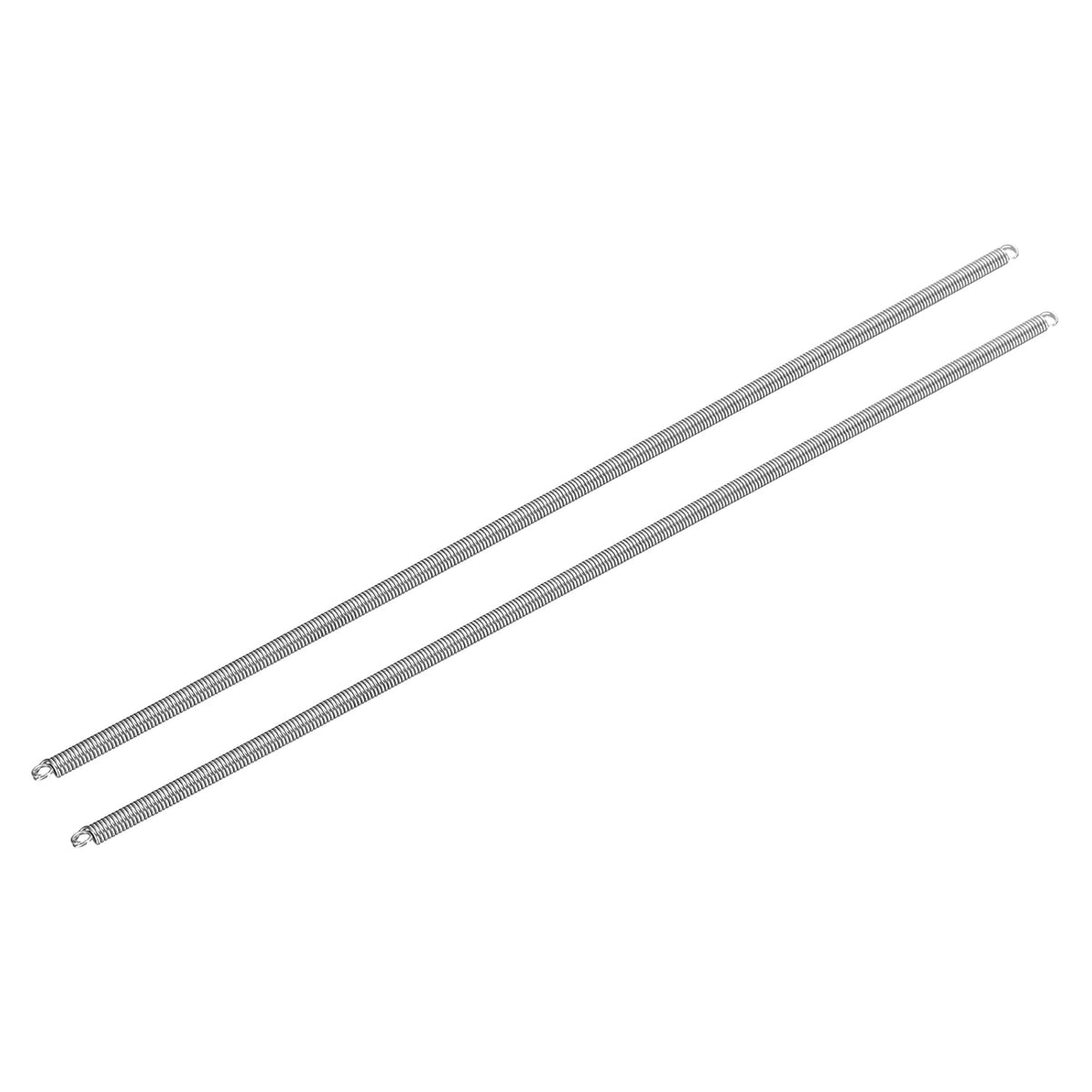 2Pcs Extension Springs, 1x5x300mm/0.04x0.2x11.81in 304 Stainless Steel Extended Compression Spring Steel Dual Hook Tension Springs for Machinery Construction Home Repairs