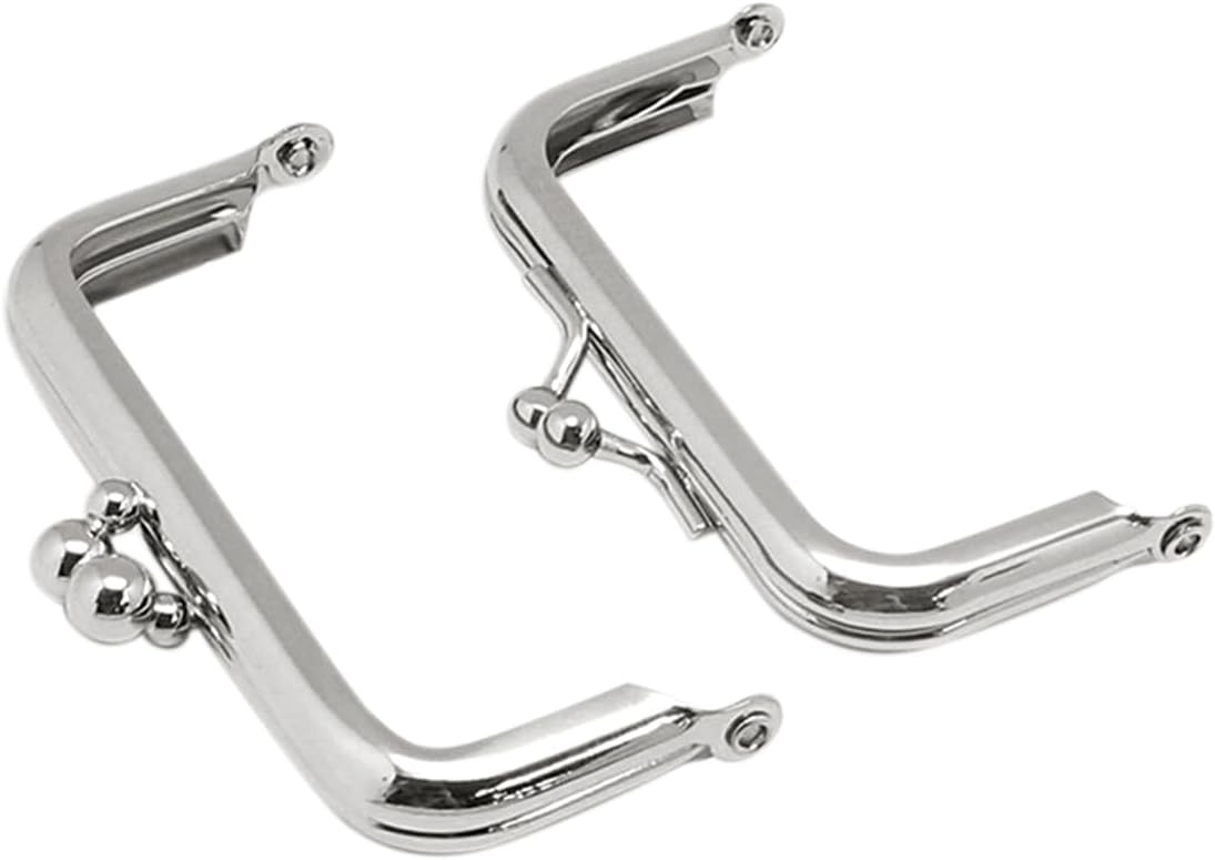 LinkMejor 4Pcs 3 Inch Purse Handbag Frame Arch Shape Kiss Clasp Lock Bag Making for DIY Craft Silver Tone