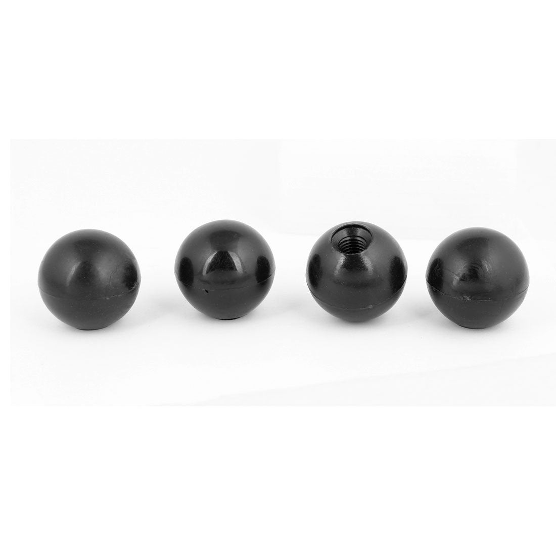 M10 x 35 mm Black Plastic 35 mm Diameter 10 mm Bucket Section Threaded Ball Lever Knob 4 Pcs