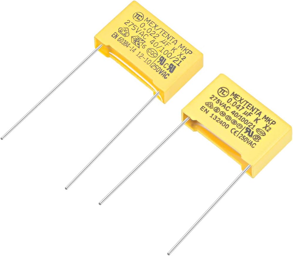 Polypropylene Safety Capacitors Assortment Kit DIP 275VAC X2 MKP 2 Value - 0.022uF 0.047uF 20 Pcs