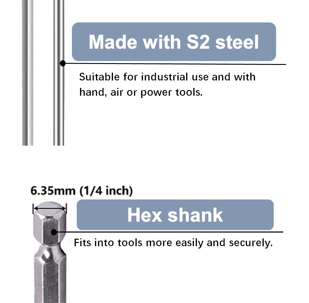 LinkMejor 12 Pack Phillips Head Drill Bits Slotted Screwdriver Bit Set (2 Inch)