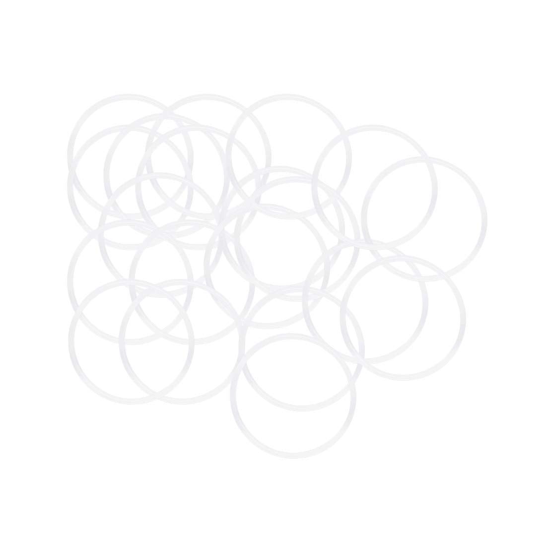 Silicone O-Rings, 30mm OD 27mm ID 1.5mm Width VMQ Seal Gasket for Compressor Valves Pipe Repair, White, Pack of 20