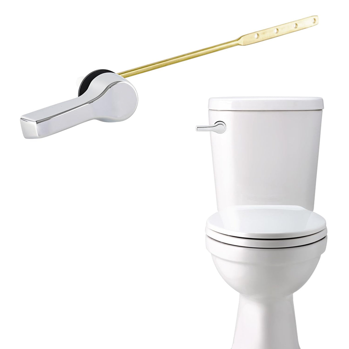 Manija de Baño delantero Universal de Metal para Reemplazo, Bronce Sólido, Cromo