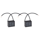 Ceiling Fan Capacitor CBB61 3uF 450V AC 2 Wires Metalized Polypropylene Film Capacitors 38x20x30mm for Water Pump Motor Generator, Pack of 2