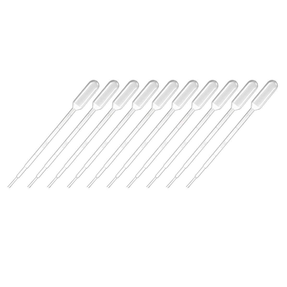 50 Pcs Plastic Disposable Pipettes 1ml, Clear Graduated Transfer Pipettes, 144mm Length, Liquid Dropper for Lab