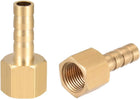Brass Hose Barb Fitting Connector, 6mm Barb G1/8 Female Thread Pipe Adapter, 2Pcs